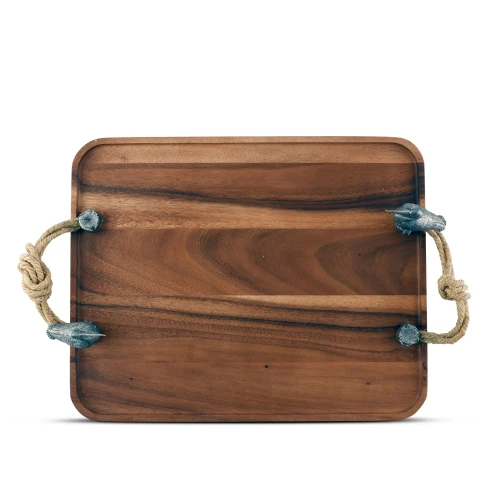 Pewter Pelican and Rope Handled Serving Board 2