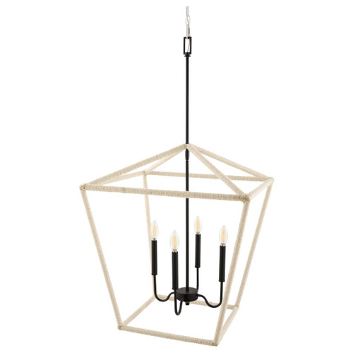Devon Coast White Rope Wrapped Chandelier