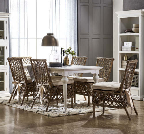 Aristocrat Woven Set of Side Chairs with Cushions room view