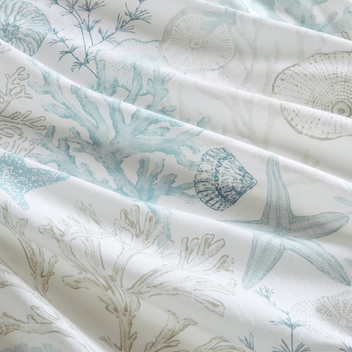 Seashore Meadows Cotton Shower Curtain close up 