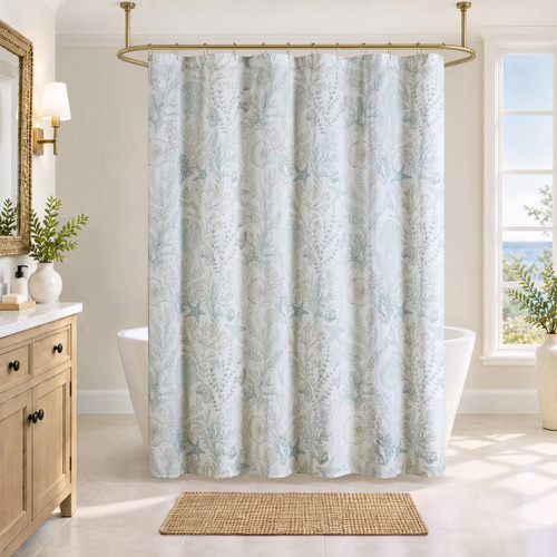 Seashore Meadows Cotton Shower Curtain 