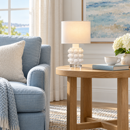 Glossy Bright White Seltzer Accent Lamp room image 1