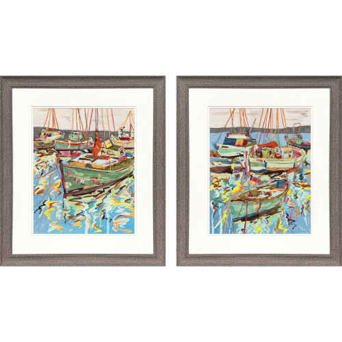 Quiet Marina Mooring Set of Art Images