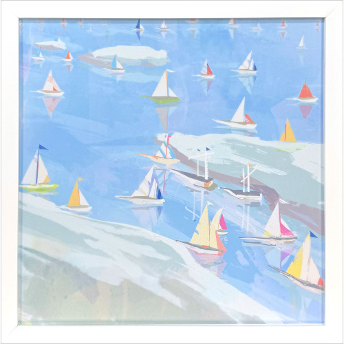 Seaside Sail Framed Canvas Art