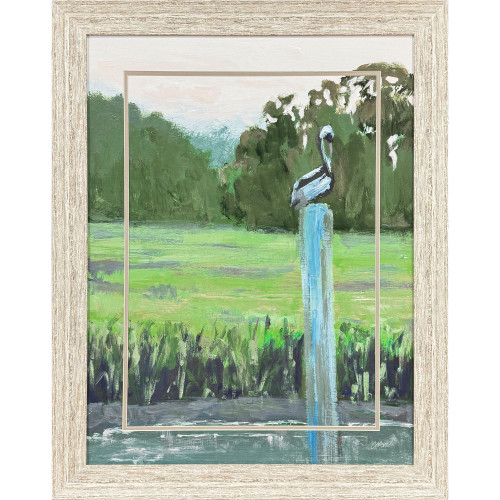 Pelican Perched Landscape Art Print