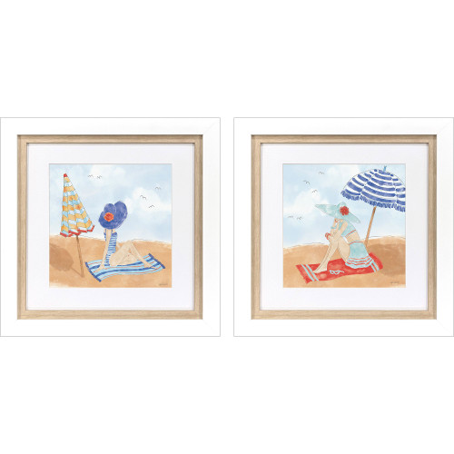 Fun and Fashion at the Beach - Set of Two Framed Images