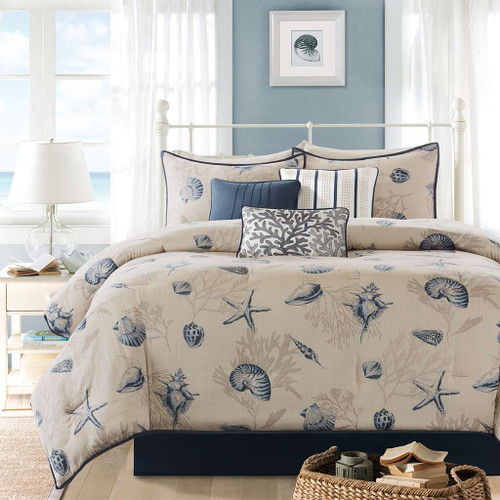Bayside Shells King Size 7-Piece Comforter Set