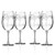 Set of Four Palm Tree Engraved Large Wine Goblets