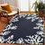 Navy Blue Coral Border Rug indoor view