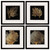 Gold Coral Framed Prints - Set of 4