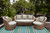 Harbor Turquoise Stripes Area Rug outdoor room image