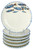 Blue School of Fish Canape' Plates - Set of 6