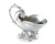 Polished Pewter Nautilus Shell and Coral Gravy Boat view 2