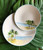 Palm Breezes Dinner Plates - Set of 6 pictured with salad plates