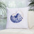 Blue Nautilus Shell Embroidered Throw Pillow