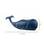 Reclaimed Blue Metal Whale - Small measurements