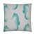 Turquoise Swimming Seahorse Luxury Outdoor Pillow