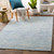 Pale Denim Strada Wool and Viscose Rug room view 1