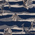 Navy Seashore Waves Indoor-Outdoor Rug  close up