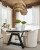 Antibes Natural Rattan Small Three Tiered Chandelier dining nook