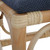 Laguna Small Navy Bench close up rattan and fabric