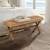 Sea Drift Woven Water Hyacinth Bench at the foot of the bed