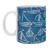 Sail Away Blue Coffee Mugs -Set of 4 side 2