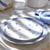 Nantucket White and Blue Polka Dots Salad Plate on table