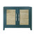 La Jolla Blue 2-Door Cabinet with Sea Grass Woven Door Fronts front view