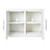 La Jolla Cream-White 2-Door Cabinet with Seagrass Woven Fronts cabinets open