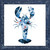 Nautical Lobster with Navy Distressed Frame