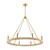 Lux Abaca and Satin Brass 8-Light Chandelier.