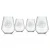 Compass Star Etched 18 oz. Stemless Tumblers - Set of Four