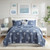 Navy Seaside Shells 4-Piece King Size Quilted Bedding Set view 3