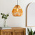 Java Woven Rattan 1-Light Pendant room view light on