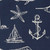 Adventure at Sea 15 x 72 Navy Blue Table Runner close up