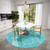 On the Cape Aqua Indoor-Outdoor Washable Rug round rug