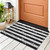 Surfside Midnight Stripes and Starfish Indoor-Outdoor Rug front porch