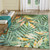 Marina Aqua Tropical Floral and Leaves Indoor-Outdoor Area Rug indoor view