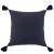 Navy Blue Washed Linen White Tassel Pillow