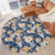 Surfside Dark Blue Shells Indoor-Outdoor Rug round room