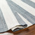 Sailor Striped Denim Blue Area Rug roll and no pile