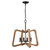Loch Natural Wood and Rope Accented Chandelier light off