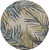 Montego Bay Sculpted Ivory and Green Palm Luxury Wool Rug round