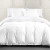 Nokomis White Linen Flanged Edge queen Duvet Bedding Set