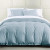 Nokomis Pale Blue Linen Flanged Edge King Duvet Bedding Set