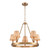 Rialto Brushed Gold Wicker Shade Chandelier