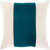 LaConner Teal Velvet and Linen Striped 18 x 18 Pillow