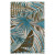 Teal Palm Fronds Luxury Wool Rug