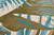 Teal Palm Fronds Luxury Wool Rug more pattern 2